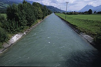 Flussbegradigung bei Giswil am Sarnersee